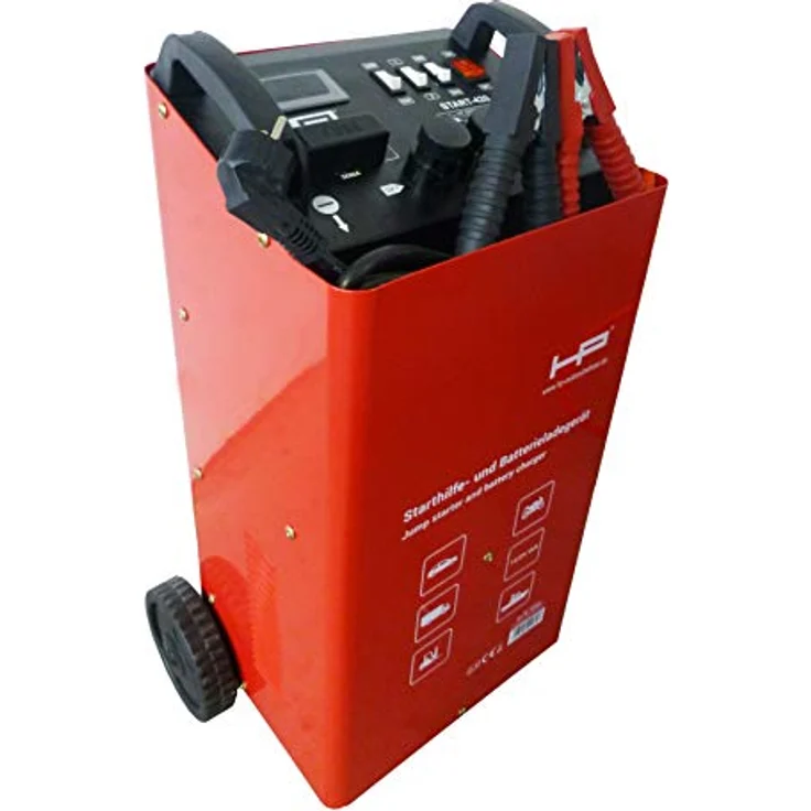 HP Autozubehör Lader+Starter 45A 20032, Werkstattladegerät 12V/24V mit kompaktem Metallgehäuse und Starteinrichtung – Bild 3