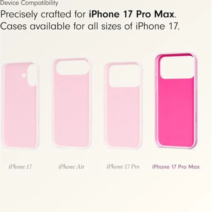 Beats iPhone 17 Pro Max Case, MagSafe, Kamerasteuerung, matte Außenseite, Mikrofaser-Innenfutter, Kieselrosa – Bild 3