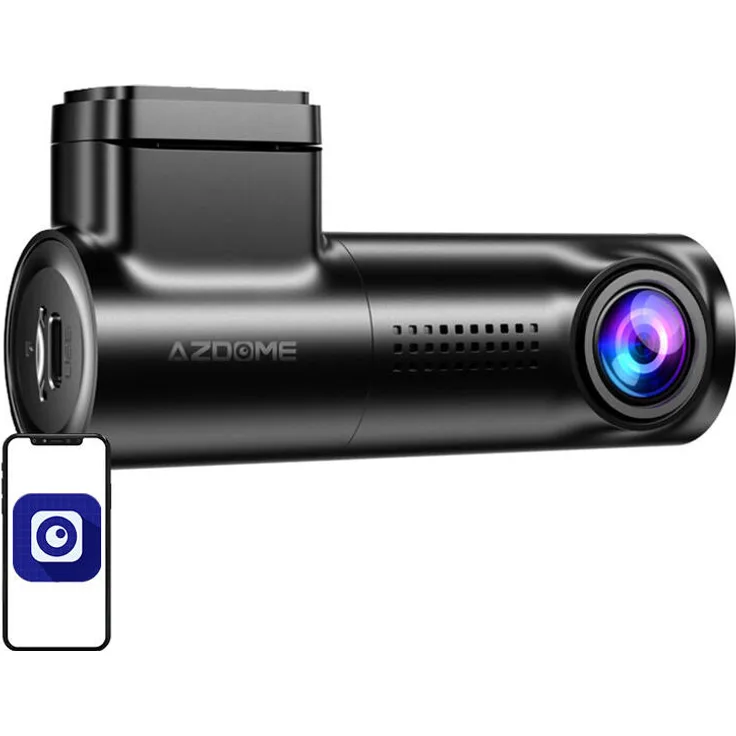 Azdome M330 Dash Cam, 1080p Autovideorecorder mit G-Sensor, WLAN und Sprachsteuerung, Schwarz