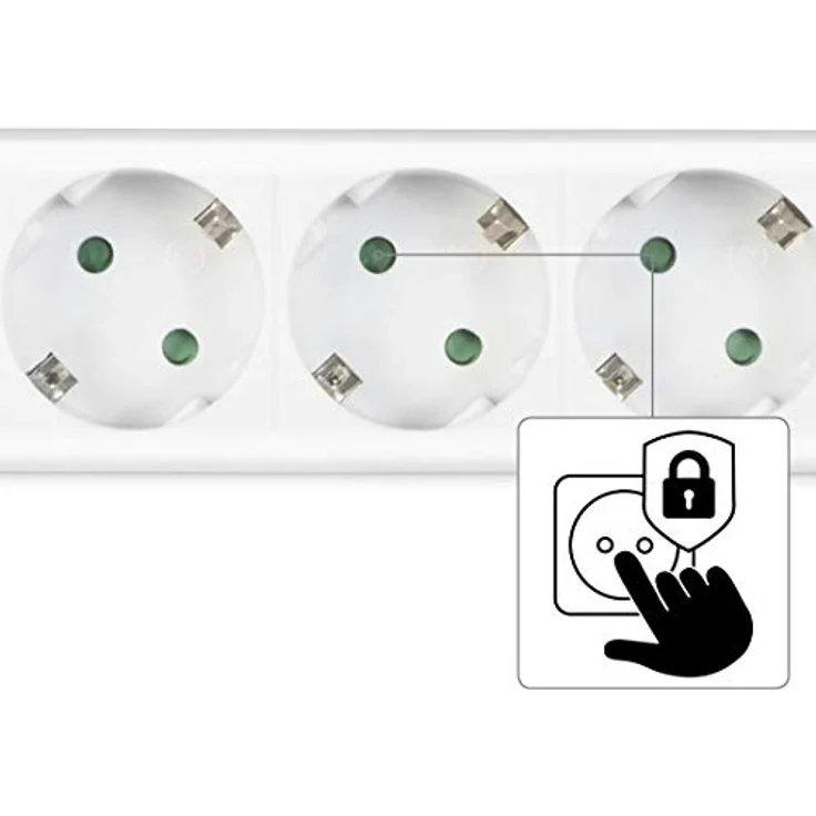 Hama Steckdosenleiste 6-fach (1,4m Kabelllänge, 45 Grad gedreht, Mehrfachsteckdose, GS geprüft) weiß – Bild 5