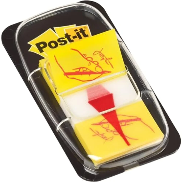 Post-it Notes Haftnotizblock, 50 selbsthaftende Haftstreifen mit Index Symbol "Unterschrift", gelb, 25,4 x 43,2 mm – Bild 2