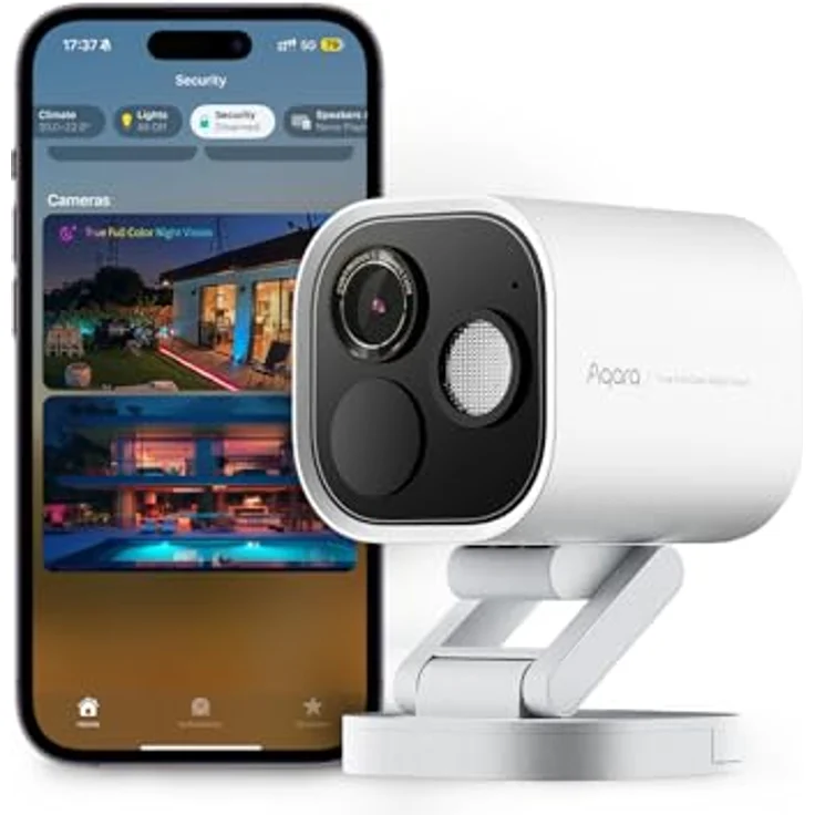 Aqara G5 Pro, 4MP WLAN Überwachungskamera mit Echtfarbe Nachtsicht, Dualband, HomeKit Secure Video, Hub-Funktion, Weiß – Bild 1