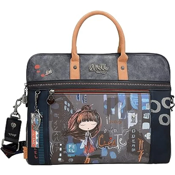 Anekke Businesstasche Contemporary, Laptop-Tasche mit gepolstertem Fach, Multicolor (dunkelblau/grau/blau) – Bild 1