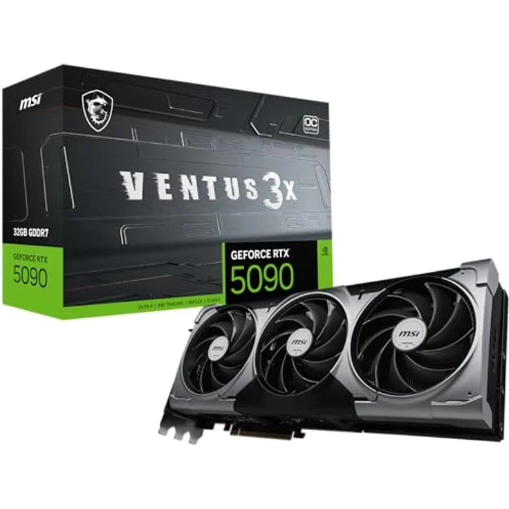 MSI GeForce RTX 5090 32G Ventus 3X OC Grafikkarte — 32GB GDDR7, PCIe 5X 16, Boost: 2437 MHz, HDMI 2.1b, DisplayPort 2.1b – Bild 1