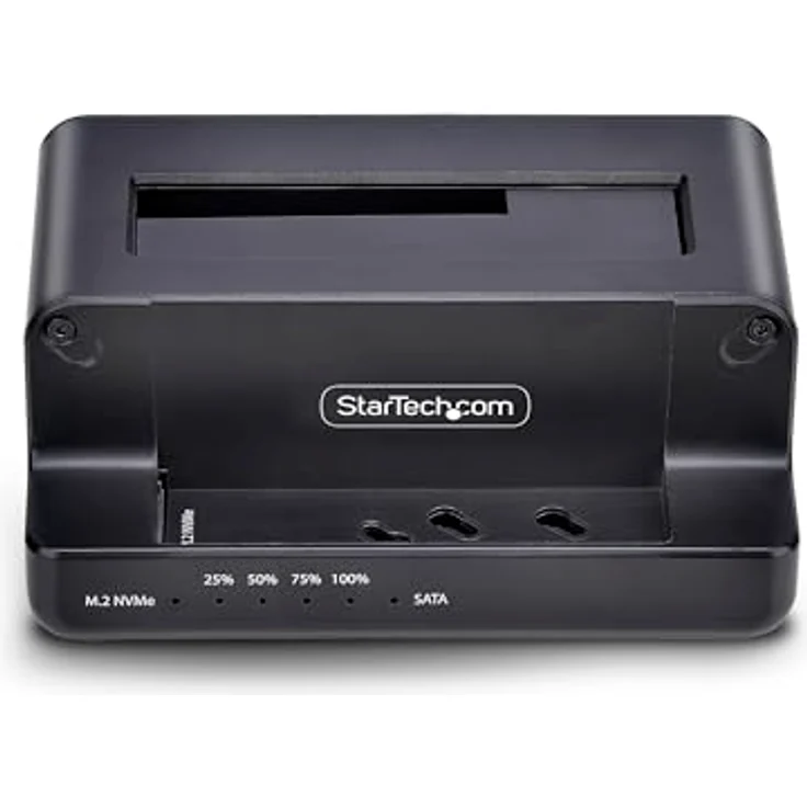 StarTech.com NVMe M.2 auf 2,5-3,5" SATA HDD Duplikator, bidirektionales Klonen bis 27GB/min, USB 3.2 Dock, kompatibel mit M.2 NVMe und SATA, kompakt – Bild 3