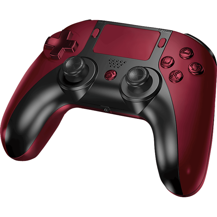 READY 2 GAMING Pro Pad X Red, Kabelloser Controller für PlayStation 4 und PC mit TouchPad, programmierbaren Tasten und USB-C Ladeeingang