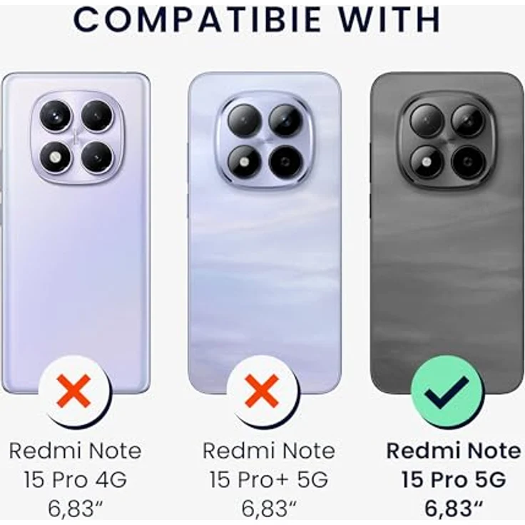 kwmobile Handyhülle kompatibel mit Xiaomi Redmi Note 15 Pro 5G - Flexible Silikon Schutzhülle in Schwarz matt, rutschfest und reißfest mit präzisen Ausschnitten – Bild 2
