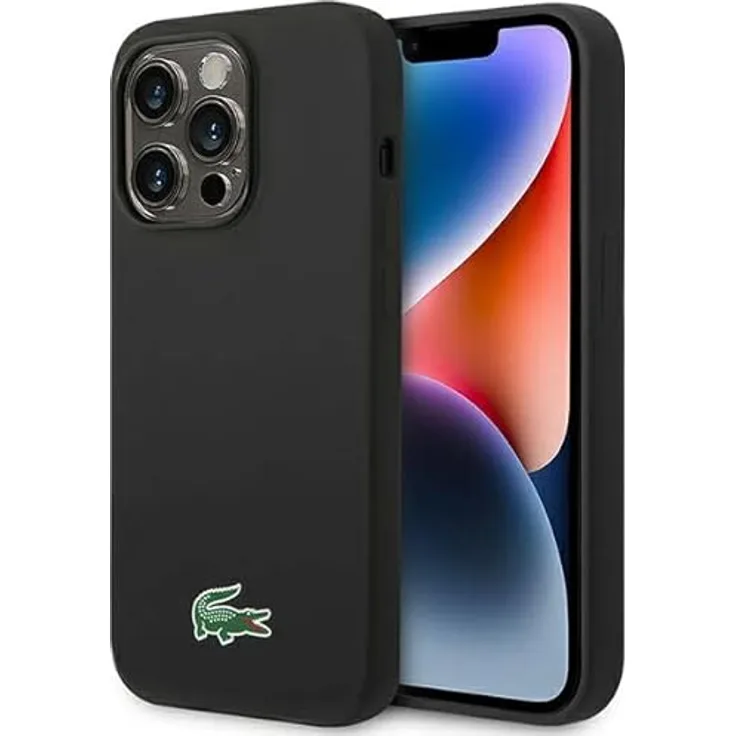 Lacoste LCHMP14LSLOK Hülle für iPhone 14 Pro 6.1" Schwarz Hardcase Silikon