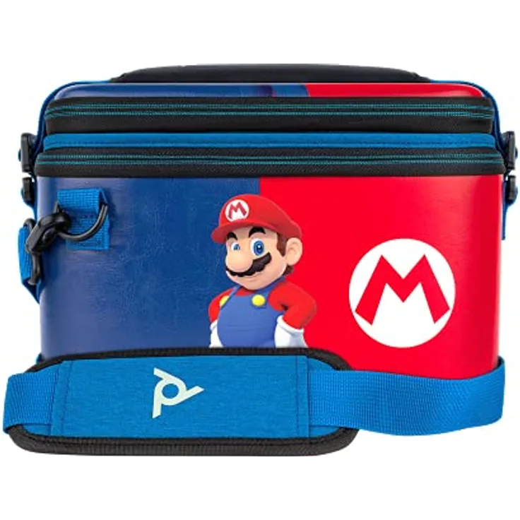 PDP Gaming Offiziell Lizenziert Switch Pull-N-Go Travel Case - Mario - Semi-Hardshell PRotection - PRotective PU Leather - Holds 14 Games and Controller - Works mit Switch OLED and Lite