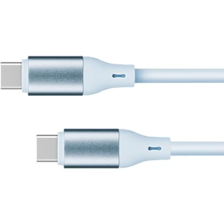 Kruger&Matz USB-C Kabel 1m Blau, Power Delivery, 100W, Silikon, 480 Mbps Datenübertragung – Bild 1