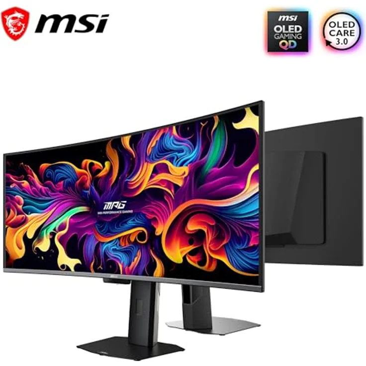 MSI MPG 341CQR X36 Gaming-Monitor, 34 Zoll UWQHD (3440x1440, 1800R), 5. Gen QD-OLED, 360Hz, 0,03ms Reaktionszeit, HDR Customization, Schwarz – Bild 2