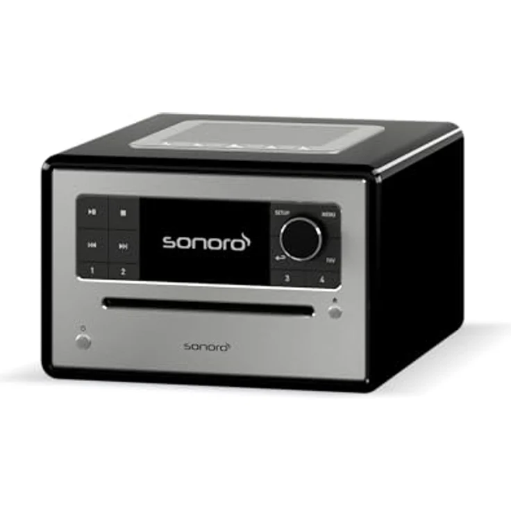 sonoro Elite Internetradio mit CD-Player, DAB+, FM, Spotify, Amazon Music, Deezer, Schwarz Silber, 360° Klang, Dual-Alarm, Bluetooth – Bild 3