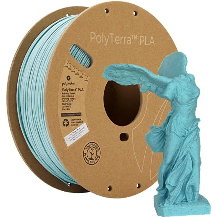 Polymaker PolyTerra PLA Marble Slate Grau - 1.75mm Biokunststoff 3D-Druckfilament, 1kg Spule, hohe Druckqualität und Nachhaltigkeit – Bild 1