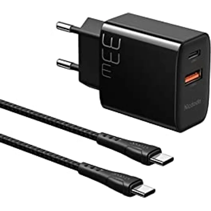 Mcdodo Wall Charger CH-0922 USB + USB-C, 33 W + USB-C Kabel (schwarz) - Hochwertiges Ladegerät für mobile Geräte