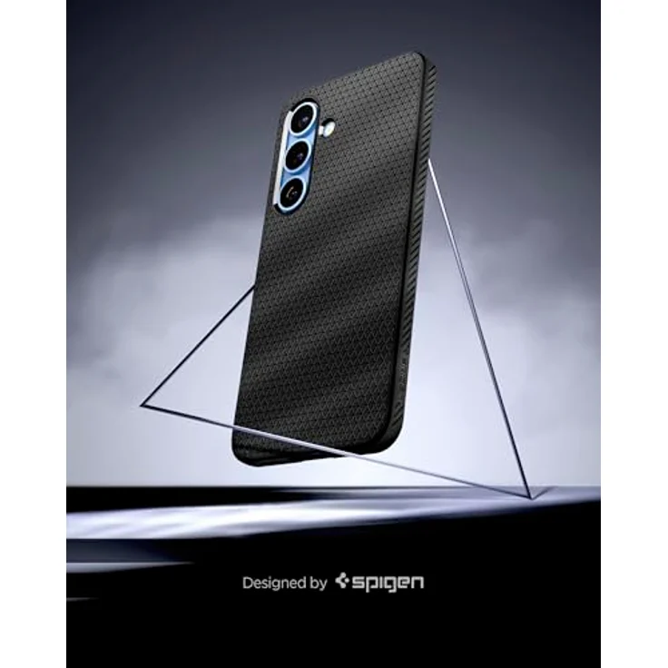 Spigen Liquid Air Hülle Kompatibel mit Samsung Galaxy S25 -Schwarz Gemustertes TPU, Air Cushion Technologie, Eckschutz, Spider Web - Handyhülle – Bild 3