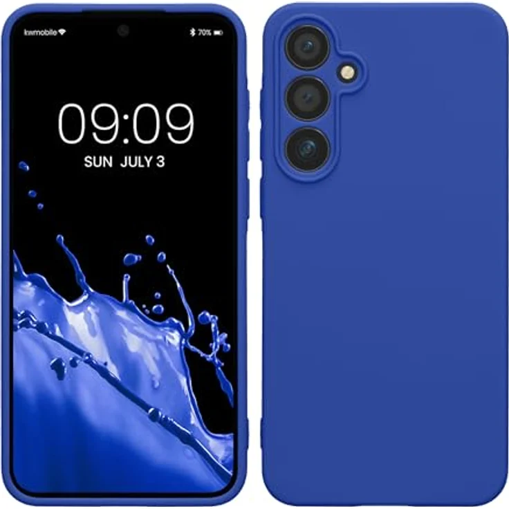 kwmobile Handyhülle für Samsung Galaxy A55 5G - weiches Silikon Case in Baltik Blau, rutschfest und schützend mit präzise ausgeschnittenen Kameralöchern – Bild 1