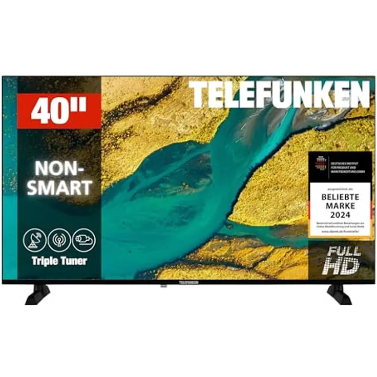 TELEFUNKEN XF40P900S, 40 Zoll Full HD LED TV (1920x1080 Pixel) mit Triple-Tuner und 2x HDMI, Schwarz