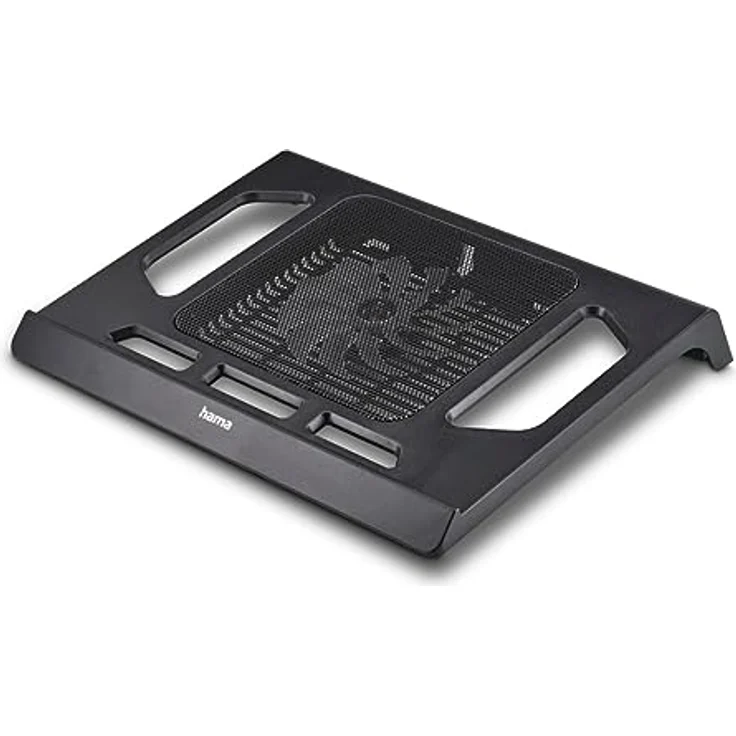 Hama Notebook-Kühler Black Edition, Kühlungssystem mit blauen LEDs und gummierter Unterseite für stabilen Stand – Bild 3
