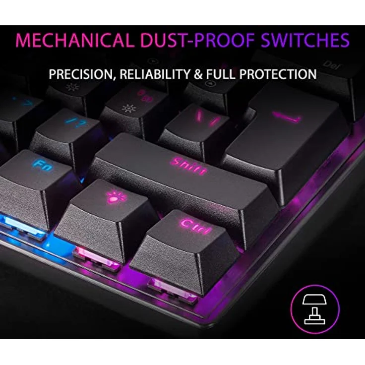 Mars Gaming MK60 Schwarz, Mechanische Gaming Tastatur FRGB, Antighosting, Switch Mechanischer Rot, Italienisch Sprache – Bild 5