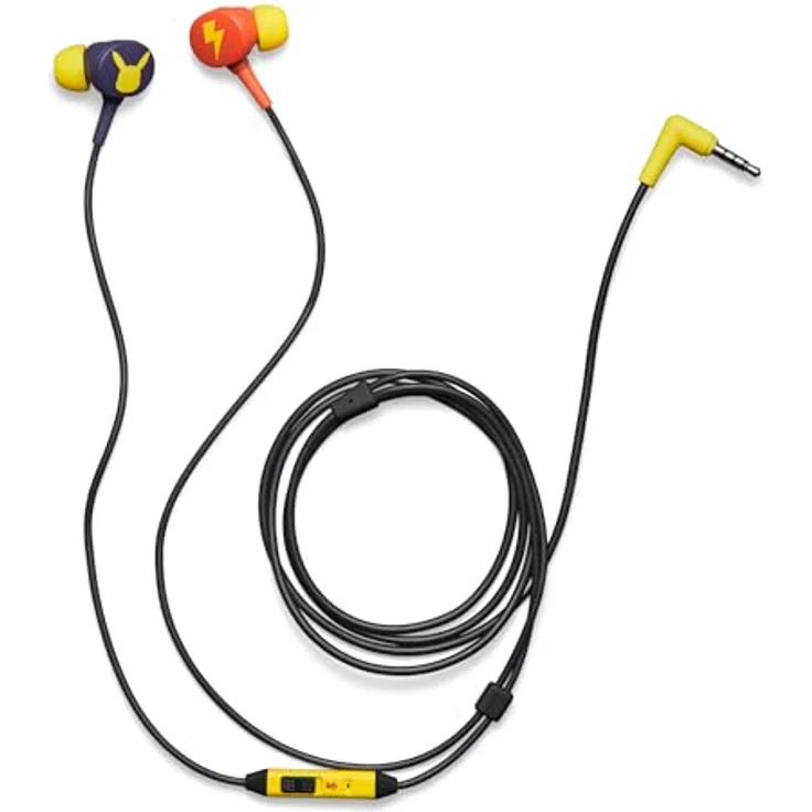 PowerA NSW Wired Earbuds - Pokémon Pikachu Blossom, In-Ear Kopfhörer mit 8-mm-Treibern und Inline-Mikrofon, Kabelgebunden, Mehrfarbig – Bild 2