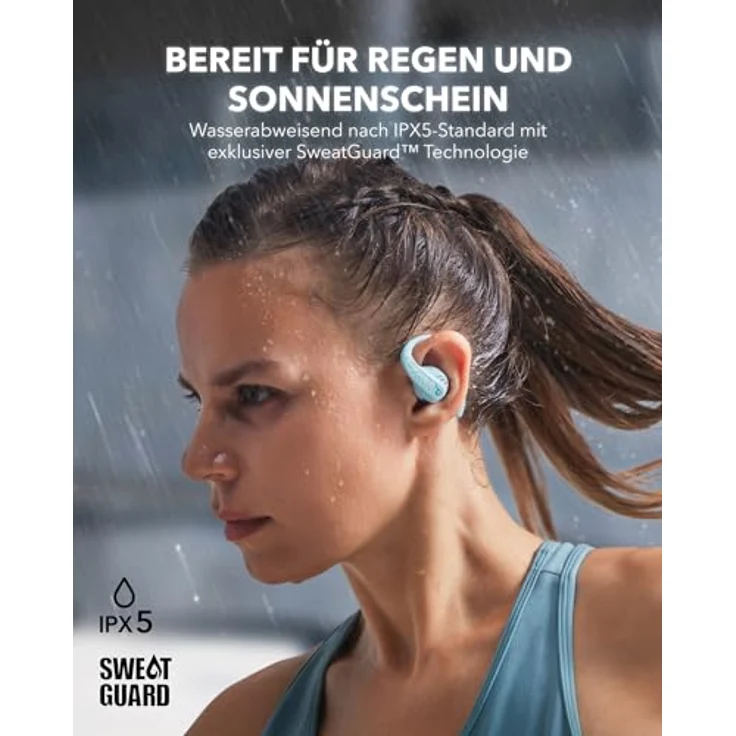 soundcore by Anker AeroFit Pro Open-Ear Kopfhörer, Ultra leicht, Bequem, Ergonomisches Design, Intensiver Sound LDAC, Bluetooth 5.3, IPX5 Wasserschutz, 46h Akku, App, Kabellos – Bild 5