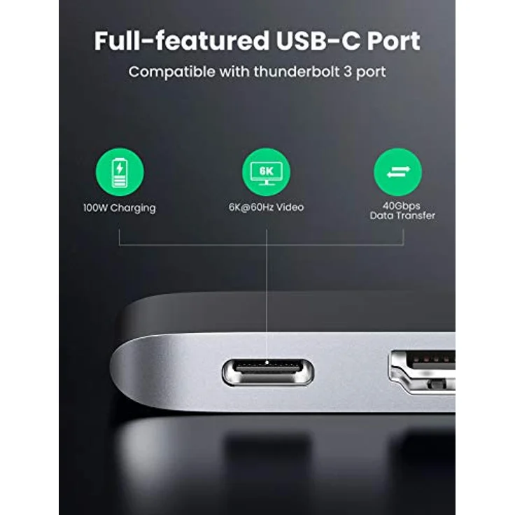 UGREEN Type-C USB auf HDMI Thunderbolt 3.0 Konverter HUB für MacBook, schnelle Datenübertragung und Bildausgabe – Bild 5