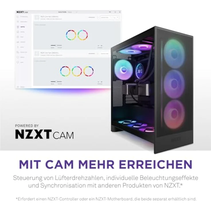 NZXT F420 RGB Core, 140 mm PC Lüfter mit Uni-Body-Konstruktion und RGB-Beleuchtung, Schwarz – Bild 12