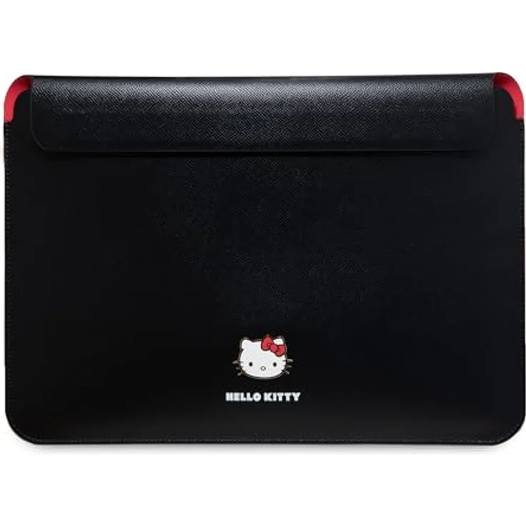 CG MOBILE Hello Kitty Sleeve HKCS14PGHDLMK 14"" Schwarz PU Metal Logo Laptop-Tasche aus Öko-Leder, Metalllogo, 35,5 x 24,5 x 2,5 cm, 1 großes Fach – Bild 1