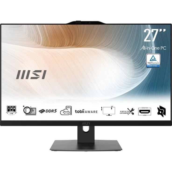 MSI Modern AM272P 1M-1064XAT All-in-One PC, schwarz, 27" FHD, Intel Core i3 4,7 GHz, 16 GB RAM, 512 GB SSD, Wi-Fi 6E, Bluetooth 5.3