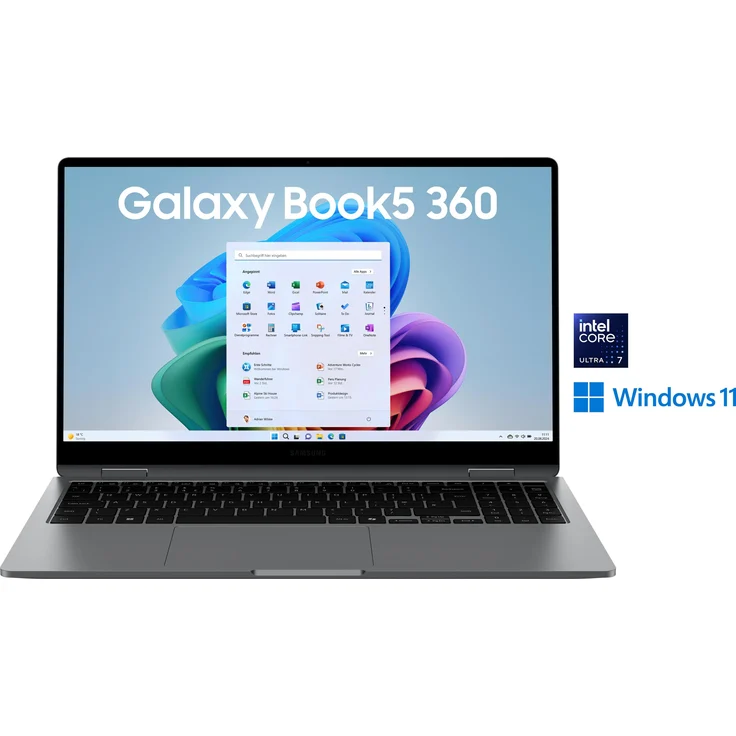 Samsung Galaxy Book5 360, 15.6" Laptop mit Intel Core Ultra 7, 32 GB RAM, 512 GB SSD, grau
