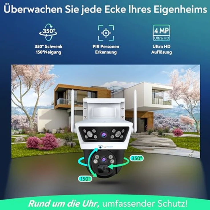 LUVISION Überwachungskamera LV-G-2032 4G / LTE PTZ Solar Kamera 2 Objektive, Bewegungsverfolgung, 2-Wege-Audio, 10x Zoom Digital, Cloud, Mobilfunk – Bild 3