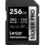 Lexar Silver Pro SD Karte 256GB, SD Speicherkarte UHS-II, V60, U3, C10, SDXC Karte, Bis zu 280 MB/s Lesen, für professionelle Fotografen, Videofilmer, Enthusiasten (LSDSIPR256G-BNNAA)