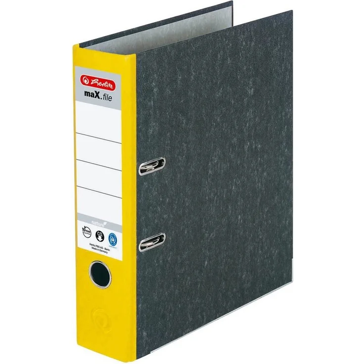 Herlitz Aktenordner Herlitz Ordner maX.file Nature, Rückenbreite: 80 mm, gelb – Bild 1