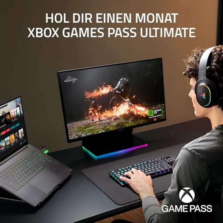 Razer Blade 14 (2025), 14 Zoll Gaming-Laptop mit NVIDIA RTX 5070, AMD Ryzen AI 9 365, 3K 120Hz OLED Display, 64 GB LPDDR5X 8000 MHz, 2 TB SSD, QWERTZ DE-Layout | Schwarz – Bild 2