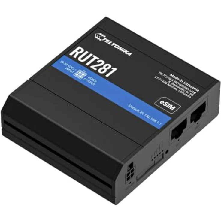 Teltonika RUT281, Compact Global LTE CAT 4 Router, WLAN-Router N Standard 802.11n, 1-Port-Switch, 2,4 GHz, montierbar – Bild 1