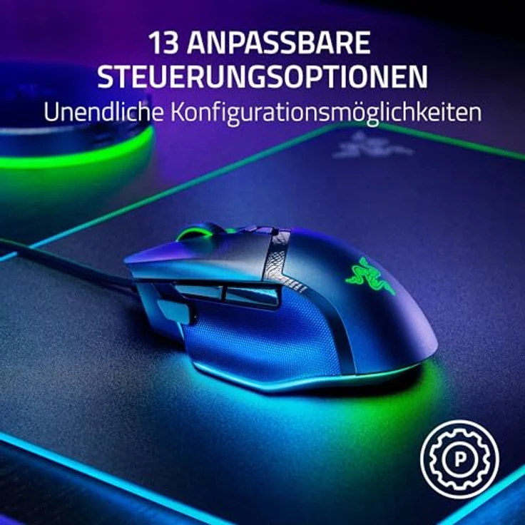 Razer Basilisk V3 35K - Ergonomische Gaming-Maus mit Focus Pro 35K Sensor (HyperScroll Tilt Wheel, 11-Zonen-Beleuchtung, optische Mausschalter Gen-3) Schwarz – Bild 4
