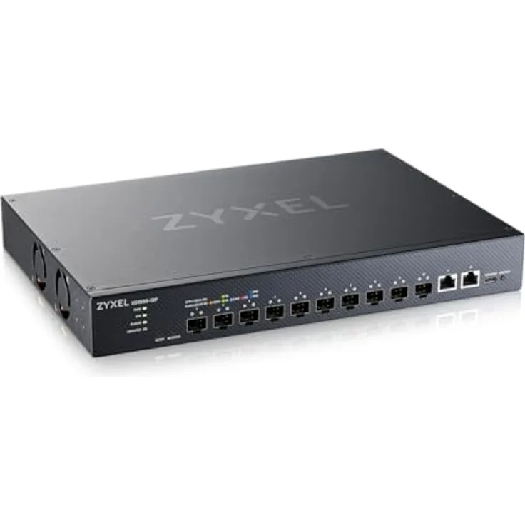 Zyxel XS1935-12F, 12-Port Layer 3 Smart Managed Netzwerk Switch mit 2x 10G RJ-45 und 10x 10GbE SFP+, Schaltkapazität 240 Gbit/s, inkl. Rack-Montagekit, Nebula Cloud