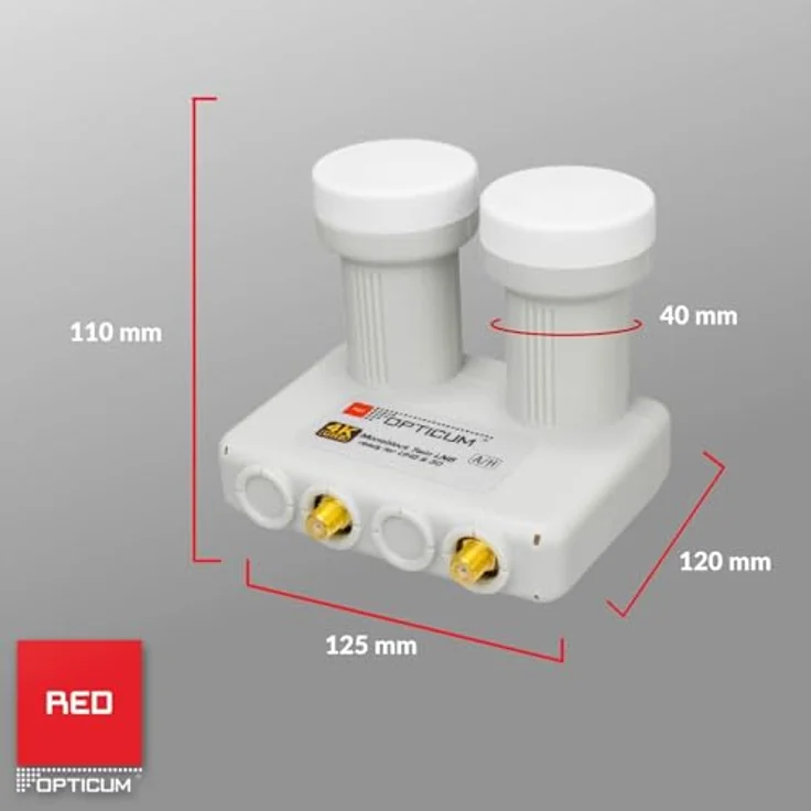 Opticum Monoblock Twin LNB - LMTP-04H (Astra-Hotbird) vergoldete Kontakte (Full HD, 3D) – Bild 7