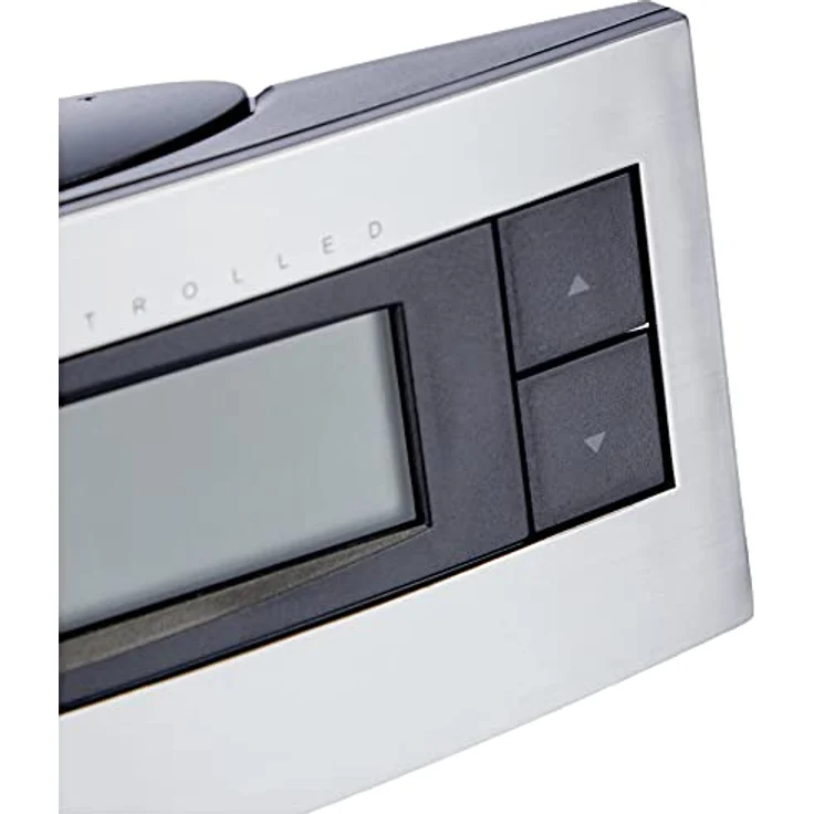 TFA Dostmann Digitaler Funk-Wecker, 60.2511, Zeitzone, manuell einstellbar, Uhrzeit/Wochentag und Datum, schwarz/silber, L 128 x B 43 x H 55 mm – Bild 4