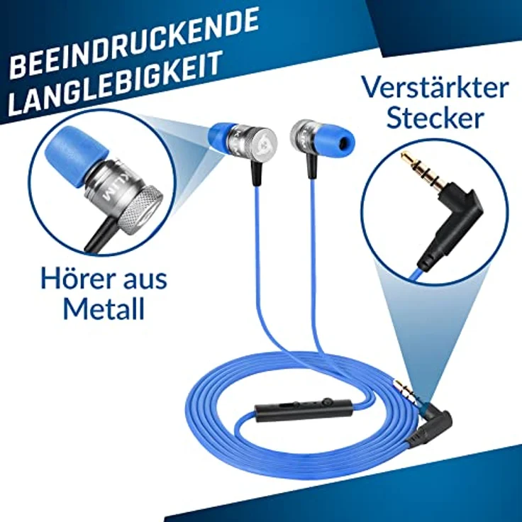 KLIM Fusion In-Ear Kopfhörer mit Memory Foamblau – Bild 3