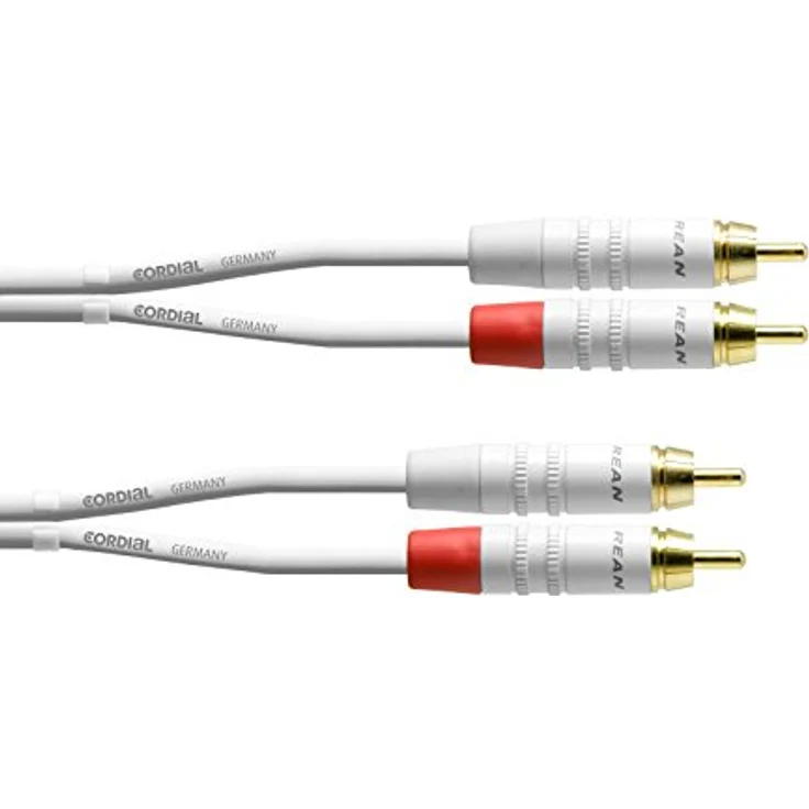 CORDIAL Duales Audiokabel RCA CFU 6 CC-SNOW, 6 m, weiß, mit REAN 2 x Cinch Anschluss – Bild 1