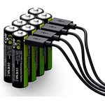 VERICO LoopEnergy AA 2550 Wiederaufladbare USB-C Batterie AA 1,5V 2550mWh (1700mAh) Li-Ion, Schnellladung via USB-C Anschluss in ca. 2 Stunden, 8er Pack AA, 1 Kabel USB - A auf 4 x USB-C