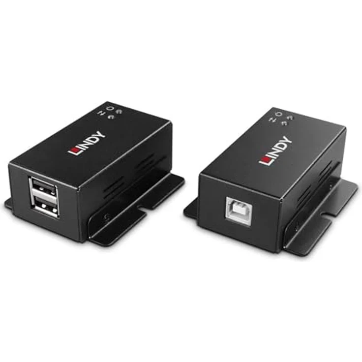 LINDY 43386 50m 2 Port USB 2.0 Cat.6 Extender, PowerLAN-Adapter mit bidirektionalem PoC, Plug & Play Installation, 3 Jahre Garantie – Bild 2