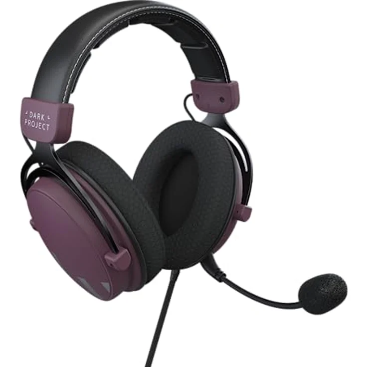 Dark Project One HS4, Gaming-Kopfhörer mit 53-mm-Treibern, abnehmbarem Mikrofon und gepolstertem Kopfbügel – Bild 2