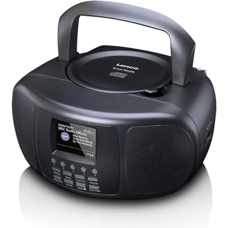 Lenco SCD-6000BK Tragbares Internetradio mit DAB+/FM, Bluetooth, CD-Player und 2,4-Zoll TFT-LCD-Farbdisplay, Dualband-WLAN, Stereo-Sound - schwarz – Bild 3