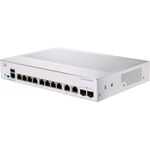 Cisco Switch CBS350-8T-E-2G-EU 10 Port (10 Ports), Netzwerk Switch, Full-Managed, lüfterlos, externes Netzteil, schwarz