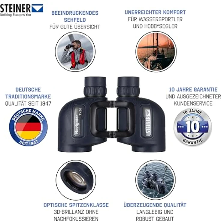 Steiner Marine-Fernglas Navigator 7x50 - Deutsche Marken-Qualität, 10 Jahre Garantie, handlich, wasserdicht – Bild 2