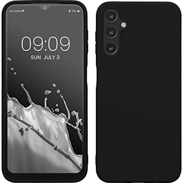 kwmobile Hülle für Samsung Galaxy A14 5G - weiches TPU Silikon Case, schwarz, geeignet für kabelloses Laden, rutschfest und strapazierfähig – Bild 1