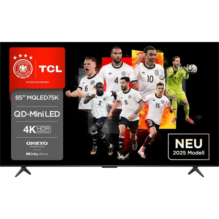 TCL 85MQLED75K, 85 Zoll QLED Mini LED TV mit 4K Ultra HD, UHD, HDR, Energieeffizienzklasse D