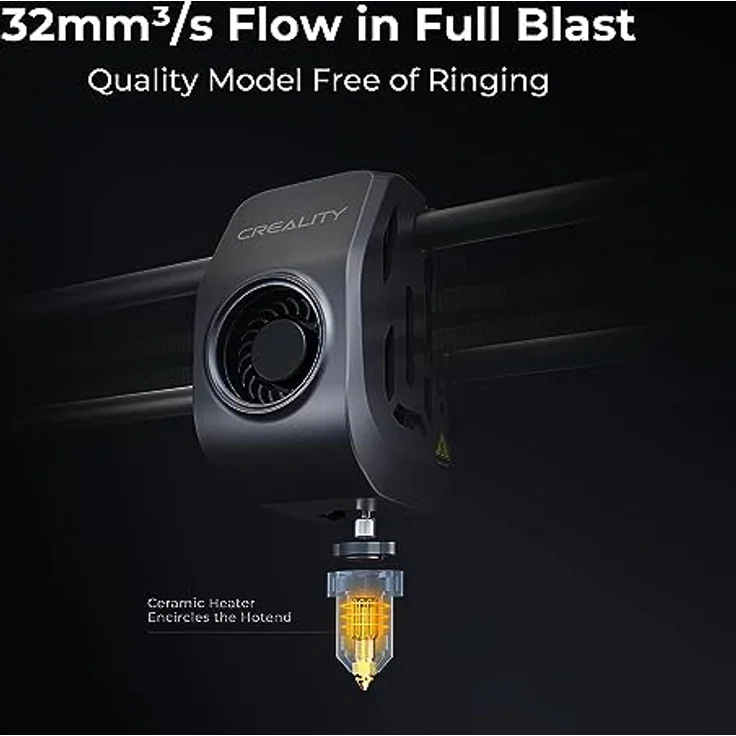 Creality Official K1 3D Drucker, 600 mm/s Druckgeschwindigkeit, Dual-Core 1,2 GHz CPU, 300°C Hochtemperatur-3D-Druckdüsen, LCD-Auto-Nivellierfunktion – Bild 3